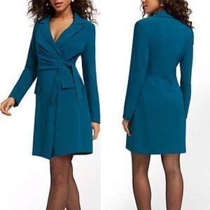 NEW NY&C V Neck Side Tie Waist Blazer Dress | L